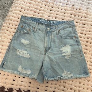 Vanilla Star Blue Distressed Jean Shorts